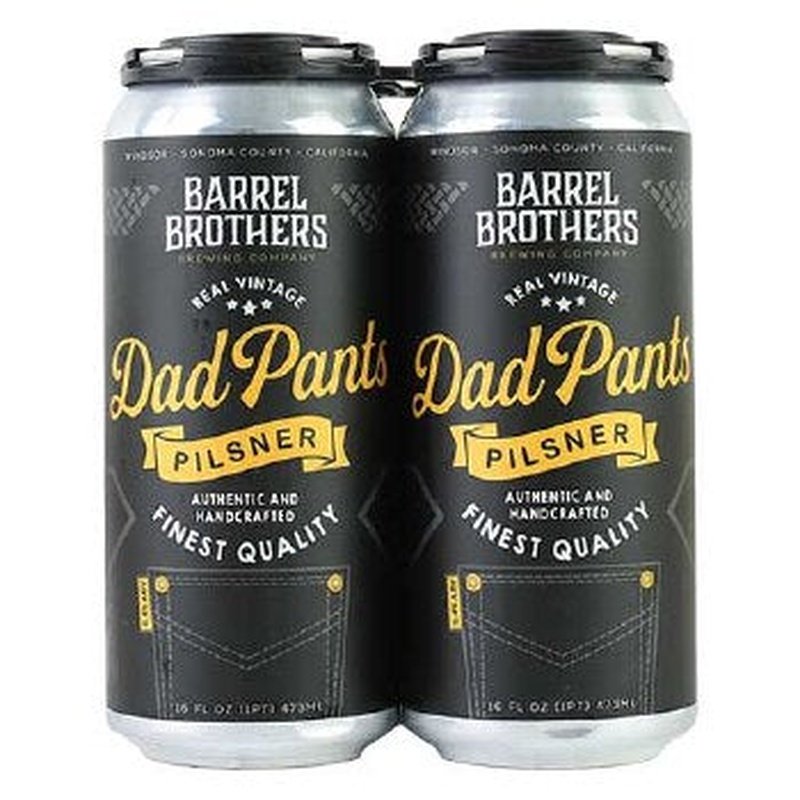 Barrel Brothers Brewing Co. 'Dad Pants' Pilsner Beer 4-Pack - ForWhiskeyLovers.com