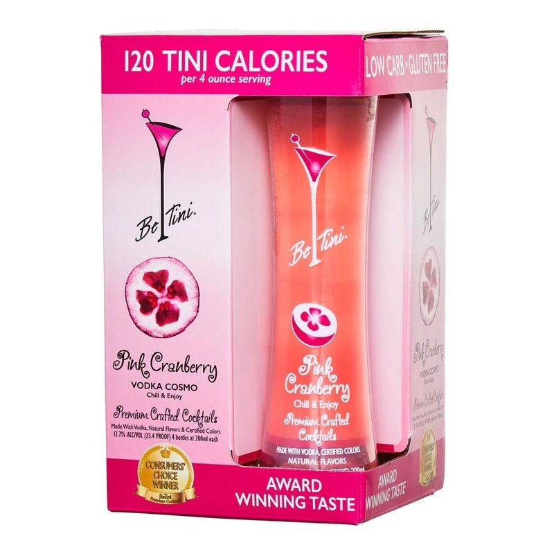 BeTini Pink Cranberry Vodka Martini Cocktail 4-Pack - ForWhiskeyLovers.com