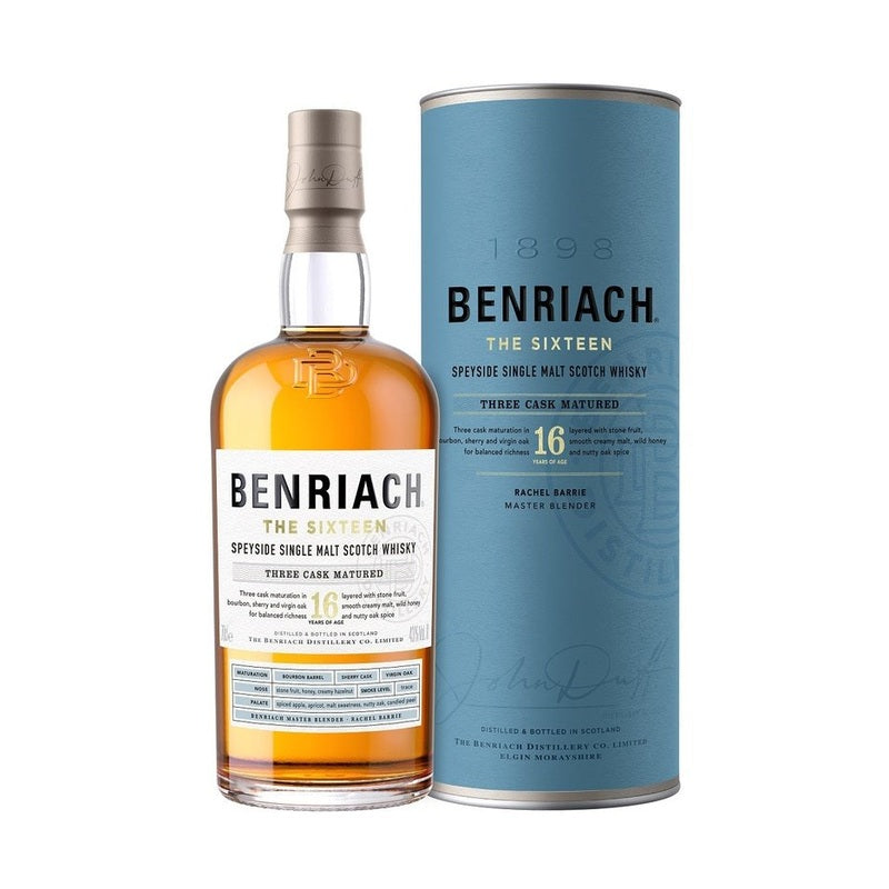 Benriach 16 Year Old 'The Sixteen' Three Cask Matured Speyside Single Malt Scotch Whisky - ForWhiskeyLovers.com