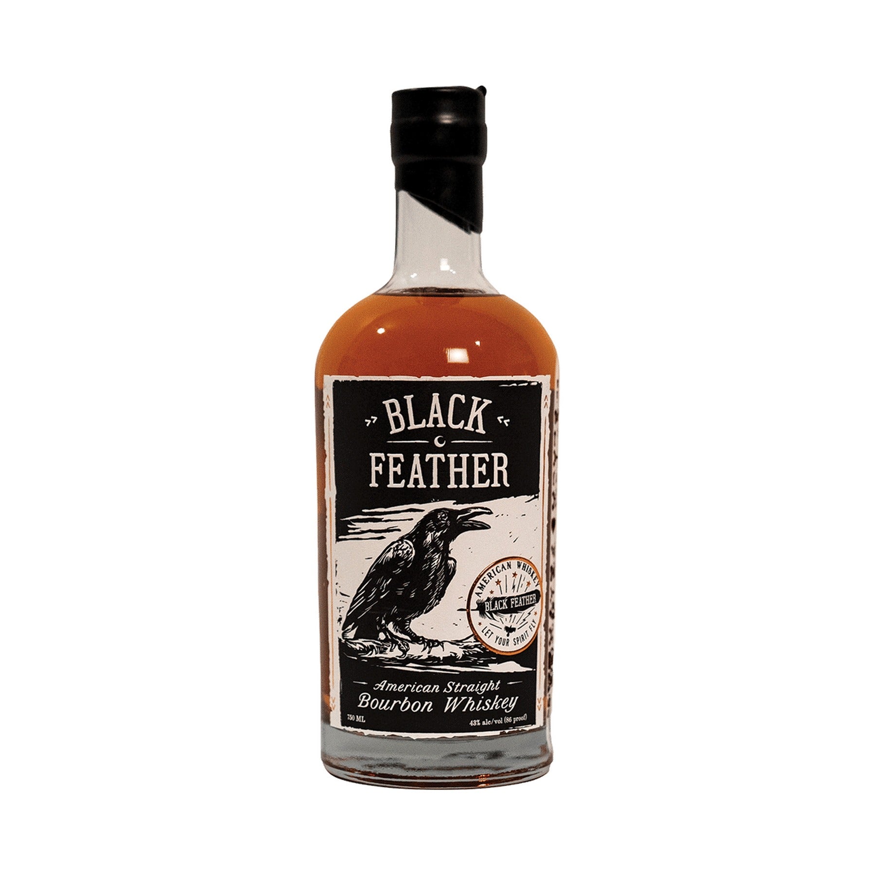 Black Feather American Straight Bourbon Whiskey 750ml - ForWhiskeyLovers.com