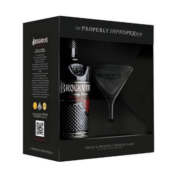 Brockmans Premium Gin with Martini Glass Gift Set - ForWhiskeyLovers.com