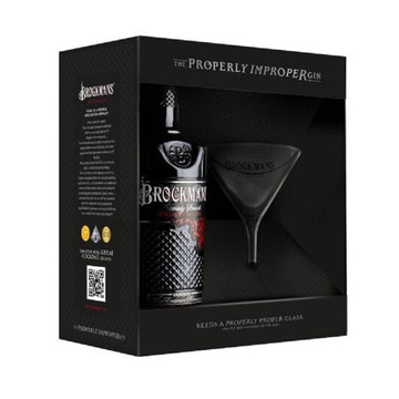 Brockmans Premium Gin with Martini Glass Gift Set - ForWhiskeyLovers.com