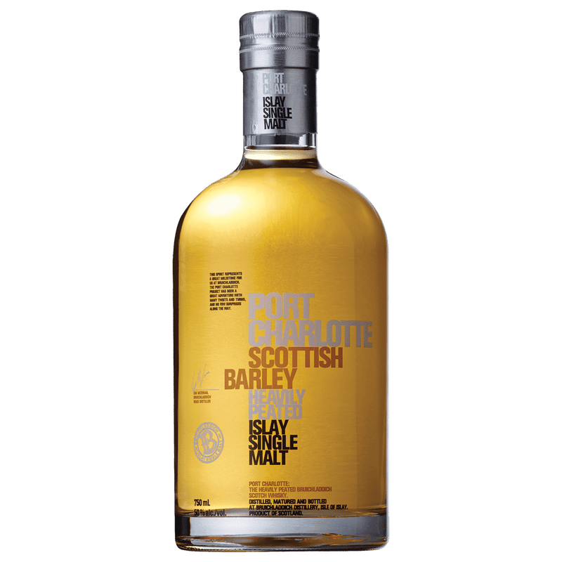 Bruichladdich Port Charlotte Scottish Barley Heavily Peated Islay Single Malt Scotch Whisky - ForWhiskeyLovers.com