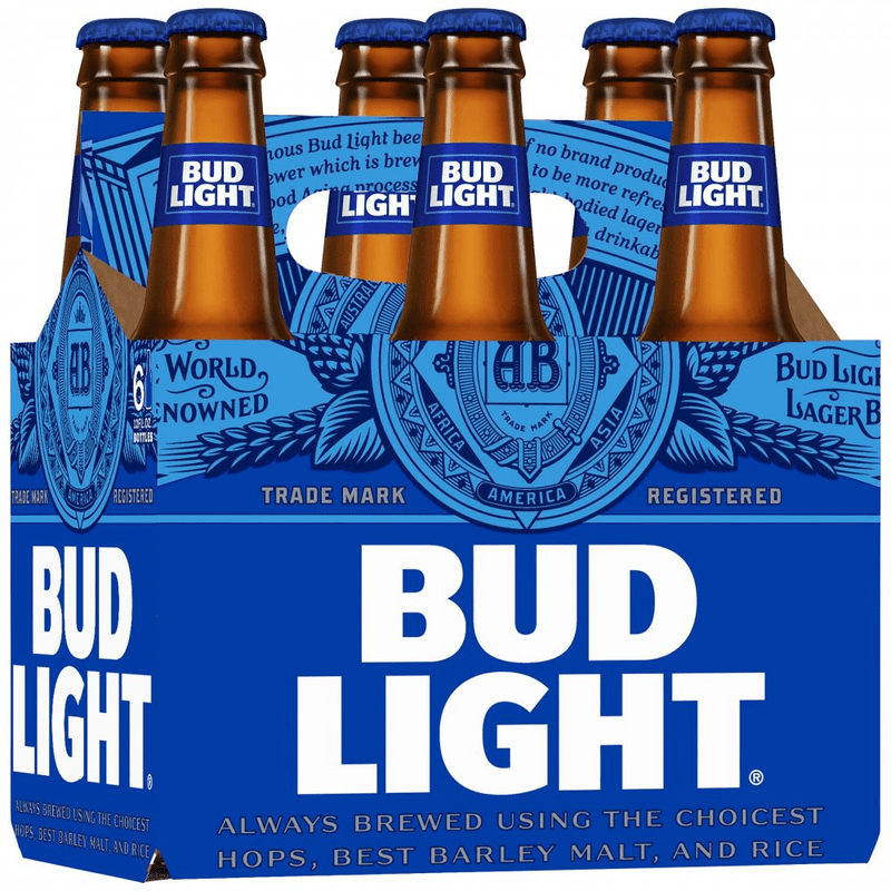 Bud Light 6-Pack Bottles - ForWhiskeyLovers.com