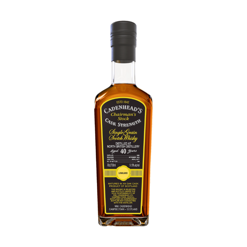 Cadenhead's Chairman's Stock North British 1985 40 Year Old Single Grain Scotch Whisky - ForWhiskeyLovers.com