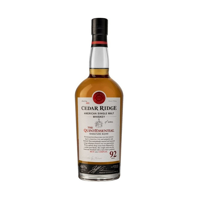 Cedar Ridge 'The QuintEssential' American Single Malt Whiskey - ForWhiskeyLovers.com