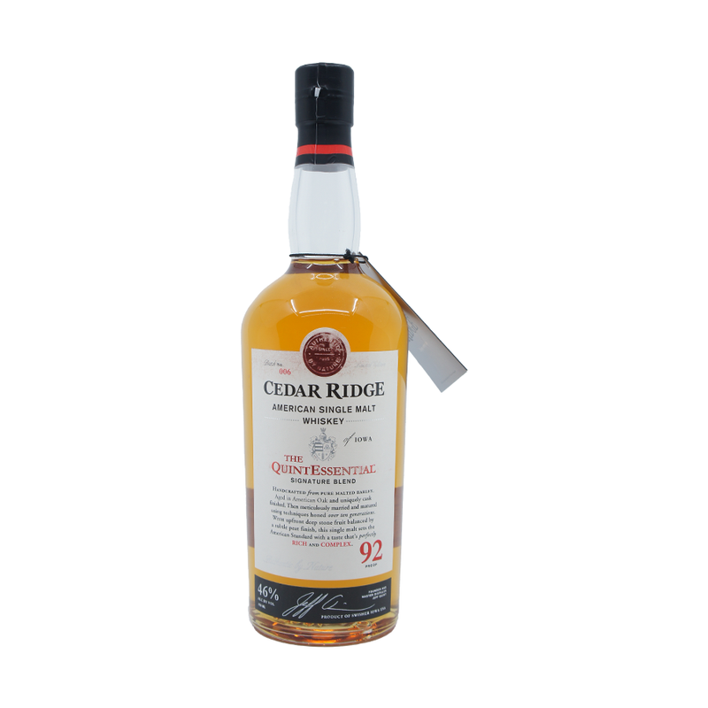 Cedar Ridge 'The QuintEssential' American Single Malt Whiskey - ForWhiskeyLovers.com