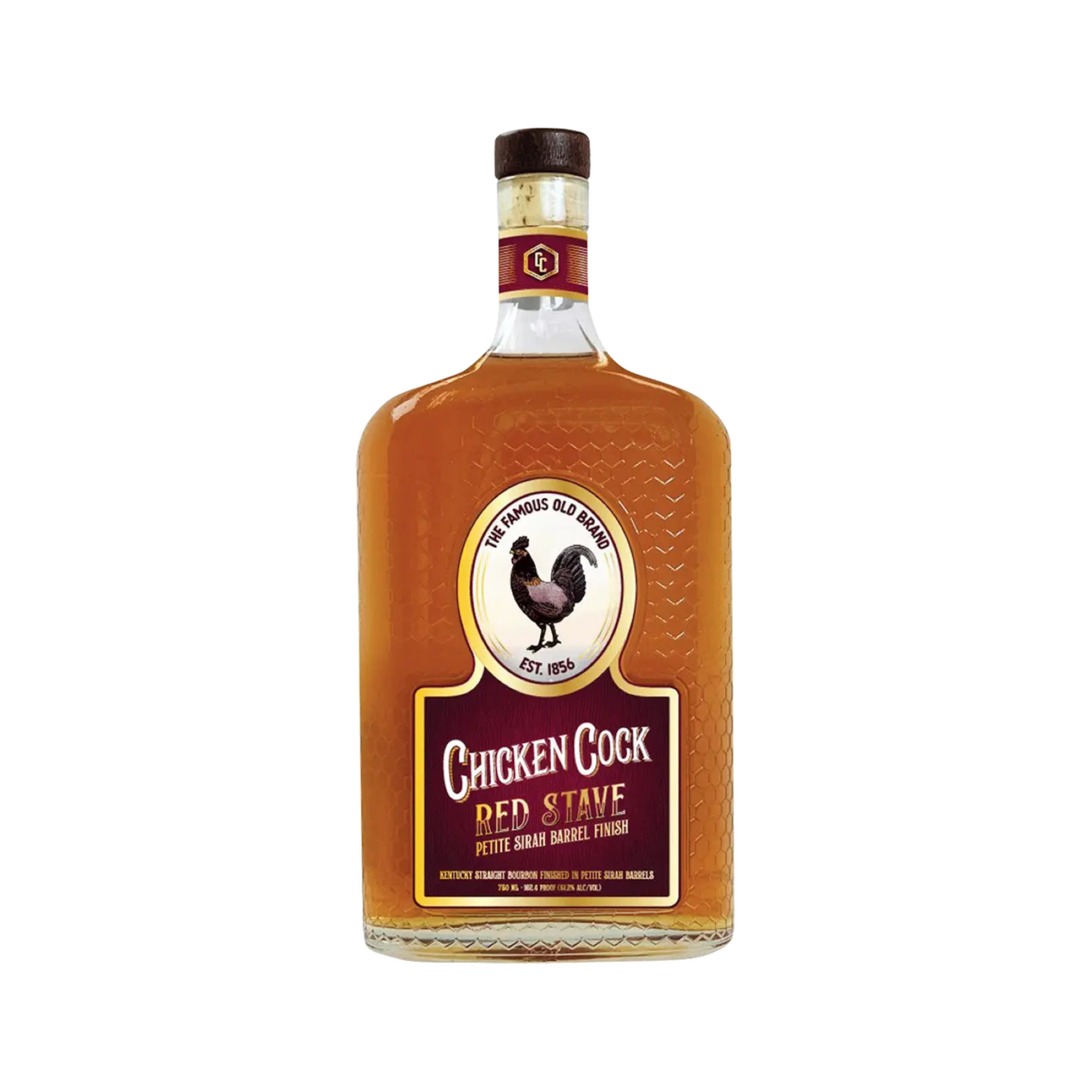 Chicken Cock Red Stave Petite Sirah Barrel Finish Bourbon 750ml - ForWhiskeyLovers.com
