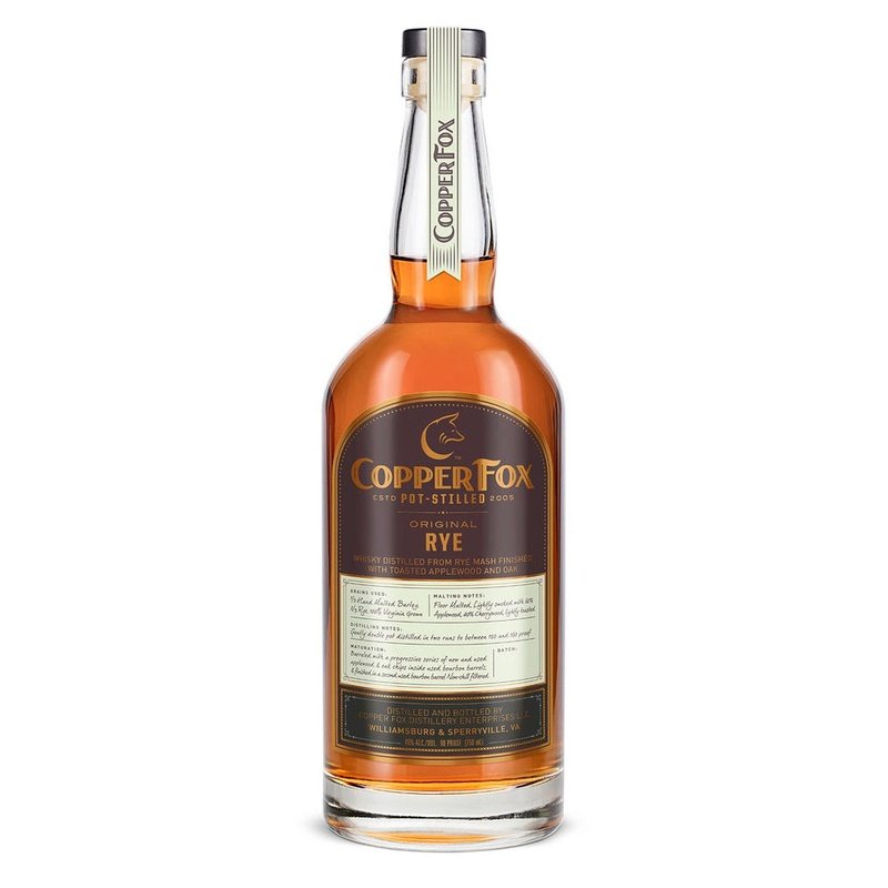 Copper Fox Original Rye Whiskey - ForWhiskeyLovers.com