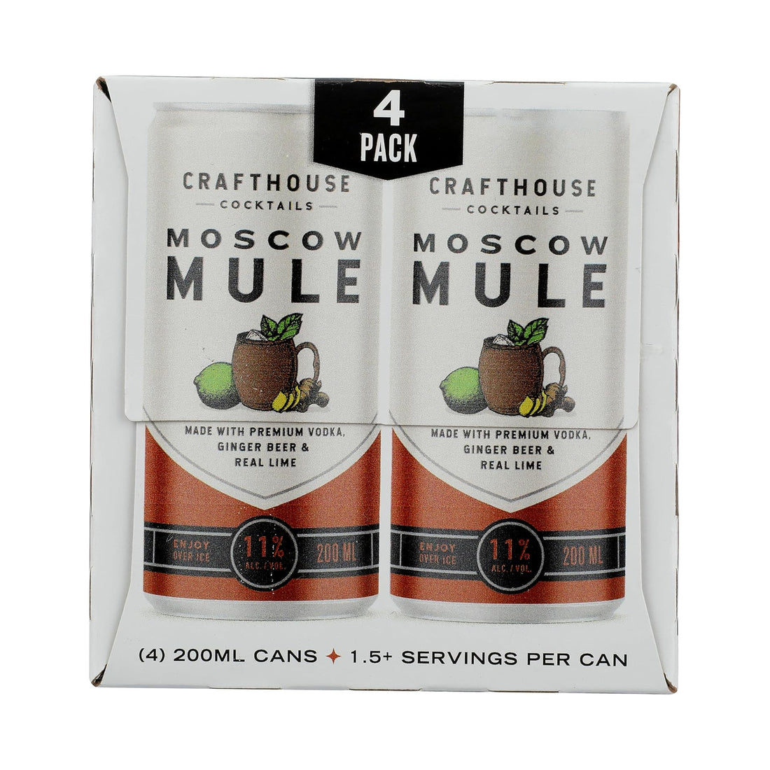 Crafthouse Cocktails Moscow Mule 4-Pack 200ml Cans - ForWhiskeyLovers.com