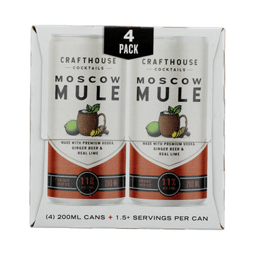 Crafthouse Cocktails Moscow Mule 4-Pack 200ml Cans - ForWhiskeyLovers.com