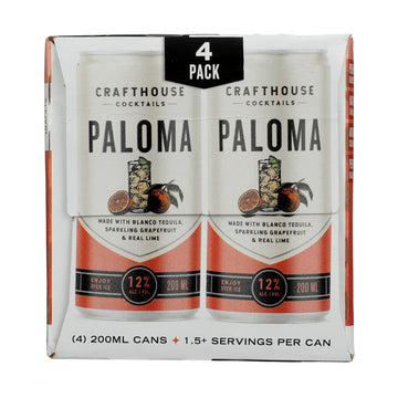 Crafthouse Cocktails Paloma 4-Pack 200ml Cans - ForWhiskeyLovers.com