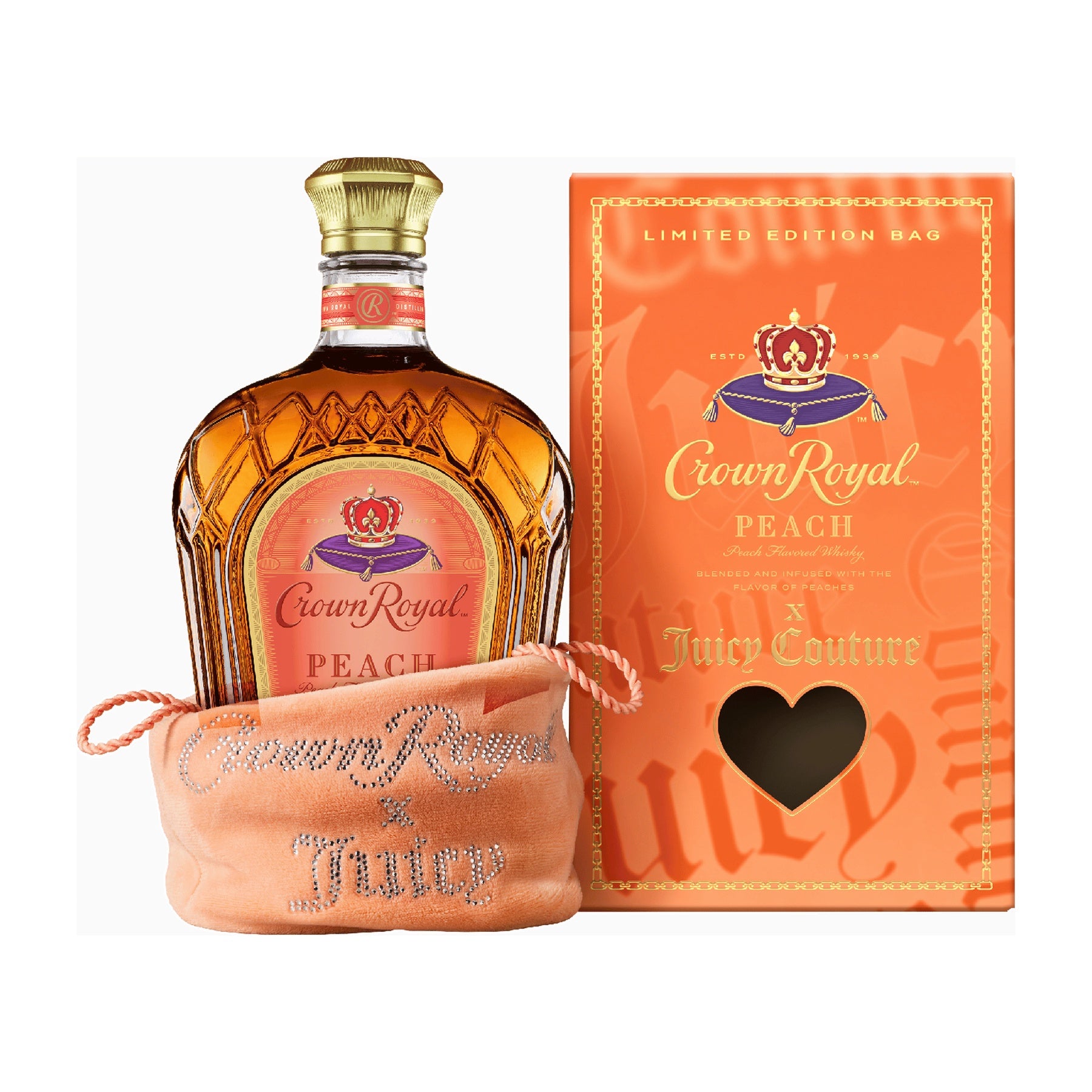 Crown Royal Peach x Juicy Couture Flavored Whisky 750ml - ForWhiskeyLovers.com