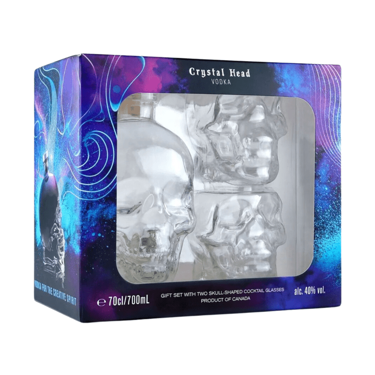 Crystal Head Original Vodka w/ 2 Head Glasses - ForWhiskeyLovers.com