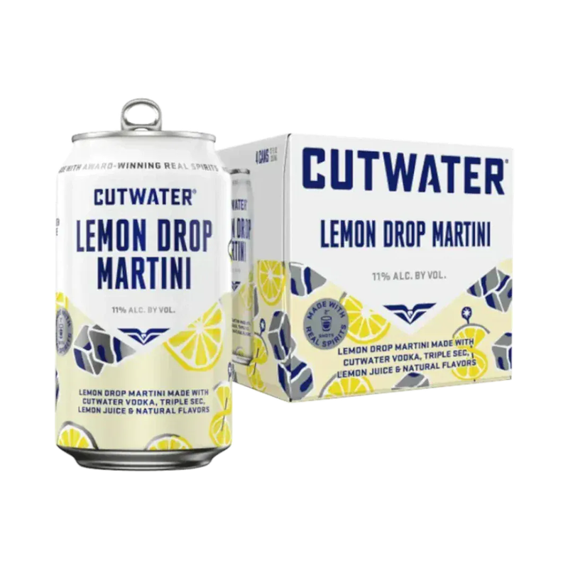 Cutwater Spirits Lemon Drop Martini 4-Pack Cocktail - ForWhiskeyLovers.com