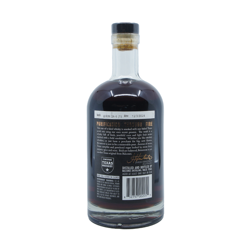 Balcones Brimstone Texas Scrub Oak Smoked Corn Whisky - LoveScotch.com