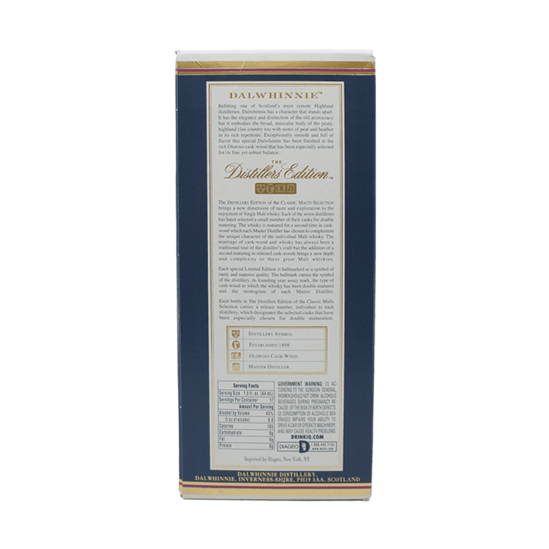 Dalwhinnie Distillers Edition 2021 Double Matured Highland Single Malt Scotch Whisky - ForWhiskeyLovers.com