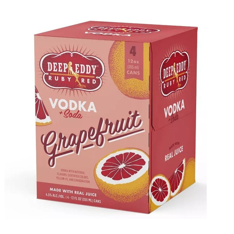 Deep Eddy Ruby Red Vodka + Soda Grapefruit 4-Pack - ForWhiskeyLovers.com