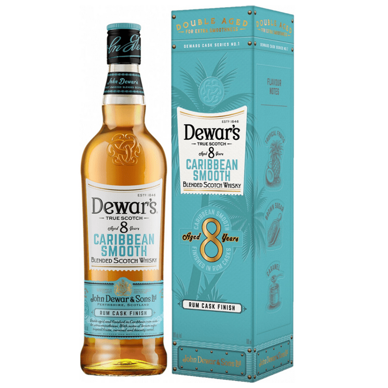 Dewar's 'Caribbean Smooth' 8 Year Old Rum Cask Finish Blended Scotch Whisky - ForWhiskeyLovers.com