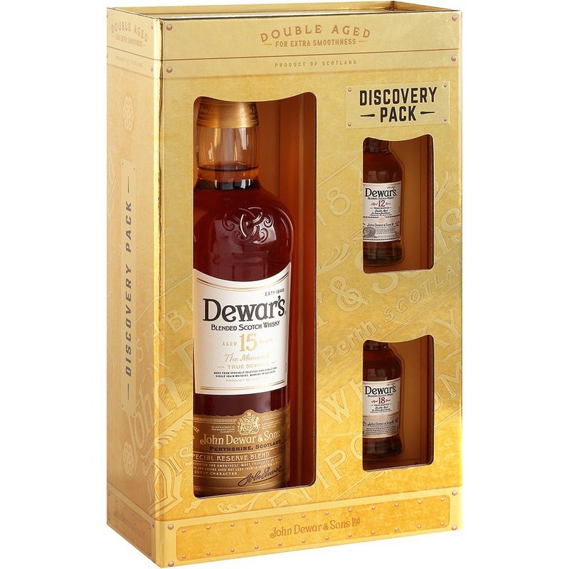 Dewar's 'Discovery Pack' 15yr Special Reserve + 12yr 50ml + 18yr 50ml Gift Set - ForWhiskeyLovers.com