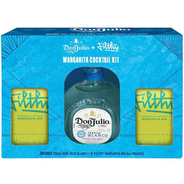 Don Julio Blanco Tequila + 2 Filthy Margarita Mix Gift Set Pack - ForWhiskeyLovers.com