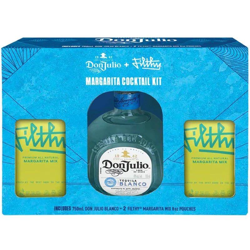 Don Julio Blanco Tequila + 2 Filthy Margarita Mix Gift Set Pack - ForWhiskeyLovers.com