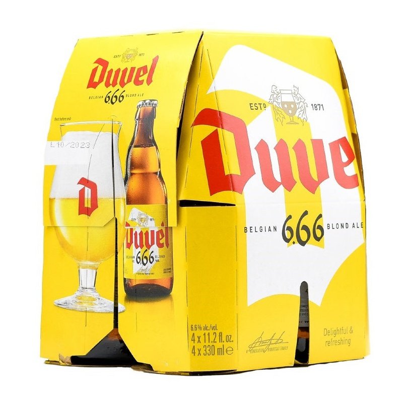 Duvel 6.66% Belgian Blond Ale Beer 4-Pack - ForWhiskeyLovers.com