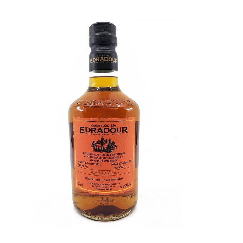 Edradour 10 Year Old Burgundy Cask Matured Single Malt Scotch Whisky - ForWhiskeyLovers.com