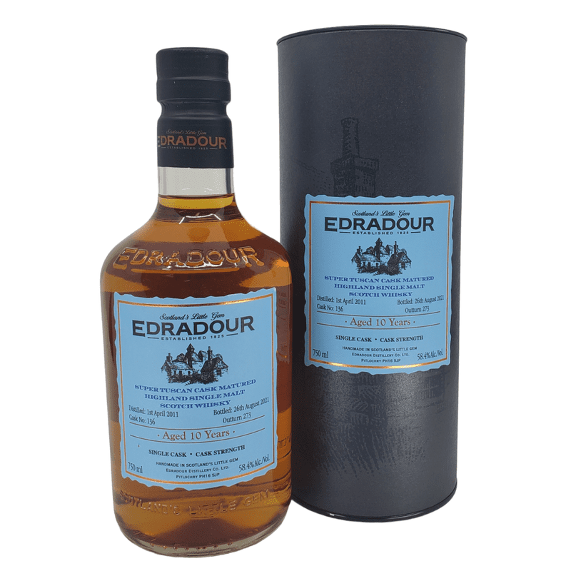 Edradour 10 Year Old Super Tuscan Cask Matured Single Malt Scotch Whisky - ForWhiskeyLovers.com