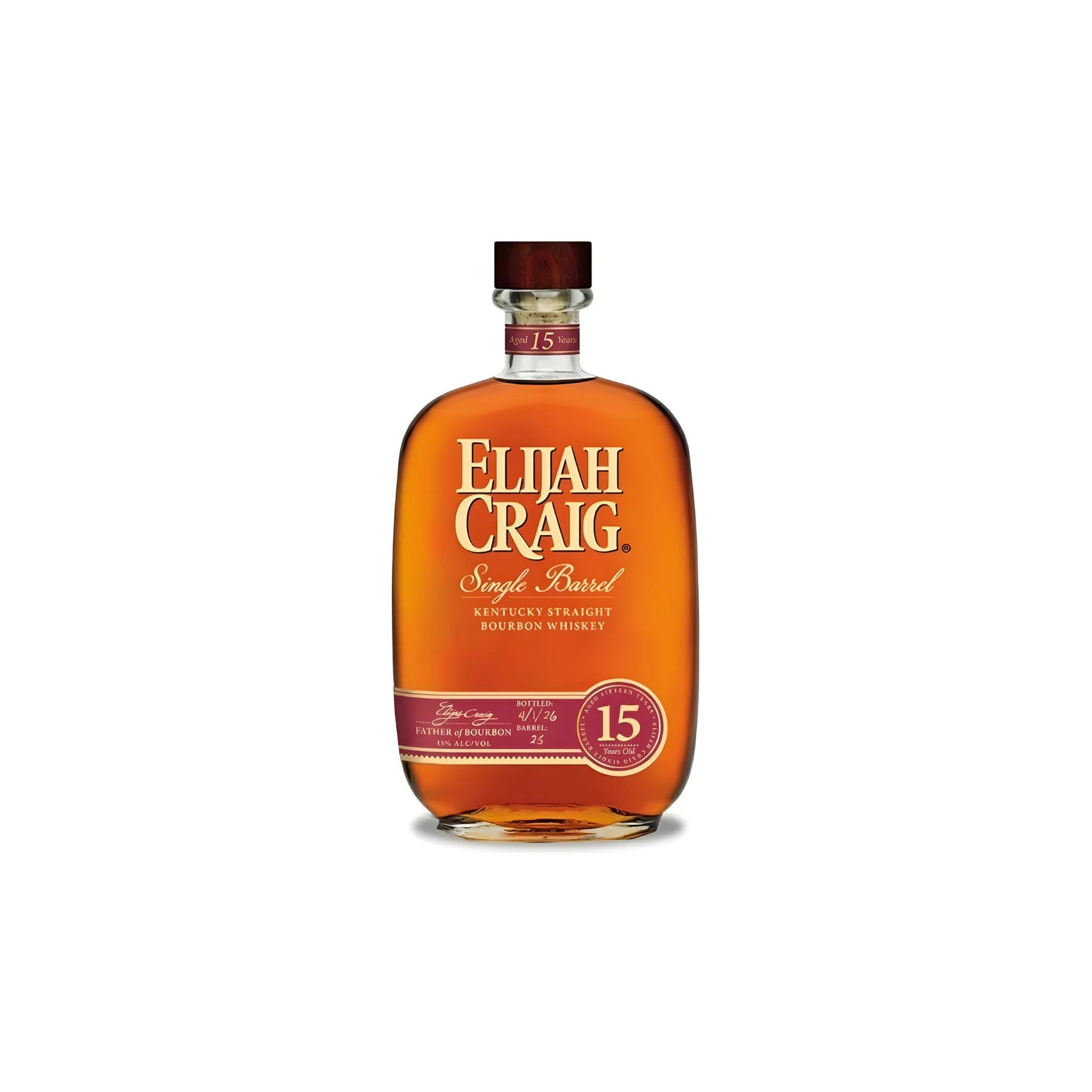 Elijah Craig 15 Year Old Single Barrel Kentucky Straight Bourbon Whiskey 750ml - ForWhiskeyLovers.com