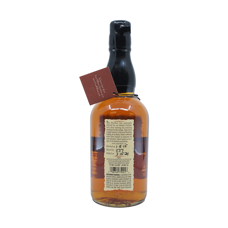 Evan Williams Single Barrel Vintage Kentucky Straight Bourbon Whiskey - ForWhiskeyLovers.com