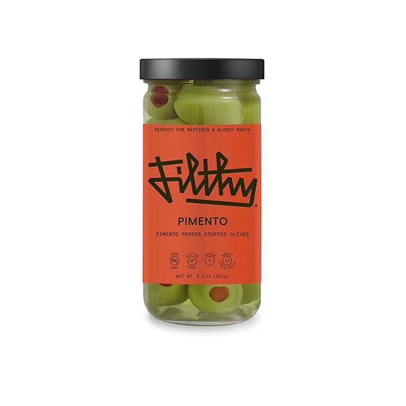 Filthy Food Pimento Pepper Stuffed Olives Cocktail Garnish 8.5oz - ForWhiskeyLovers.com