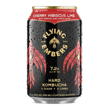 Flying Embers Cherry Hibiscus Lime Hard Kombucha 6-Pack - ForWhiskeyLovers.com