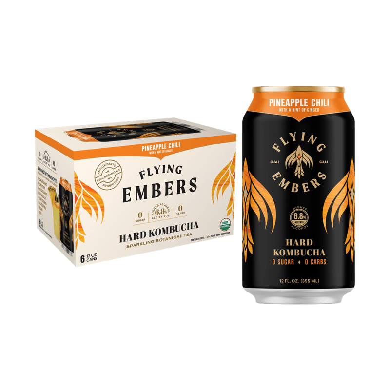 Flying Embers Pineapple Chili Hard Kombucha 6-Pack - ForWhiskeyLovers.com