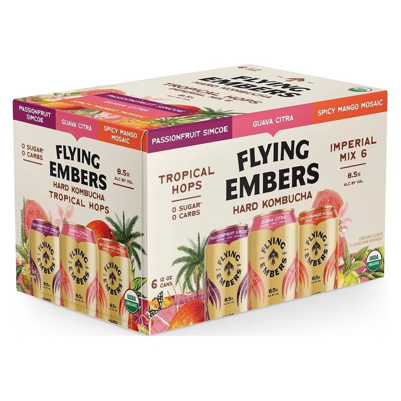 Flying Embers Tropical Hops Hard Kombucha Variety 6-Pack - ForWhiskeyLovers.com