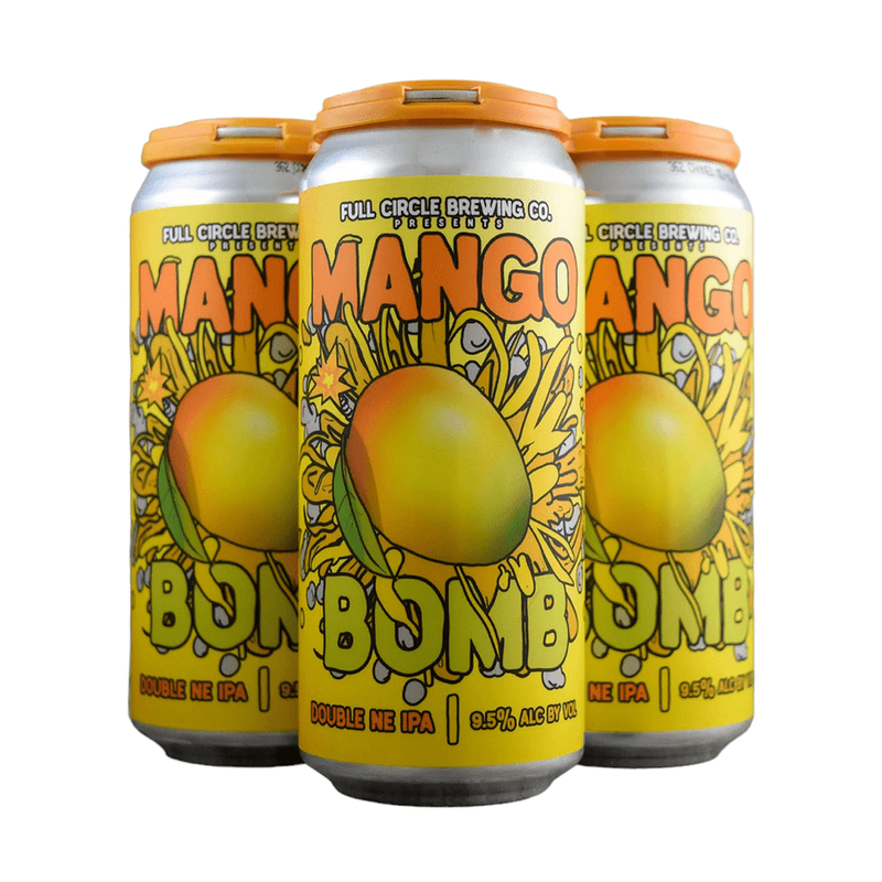 Full Circle Brewing Co. Mango Bomb Double NE IPA Beer 4-Pack - ForWhiskeyLovers.com
