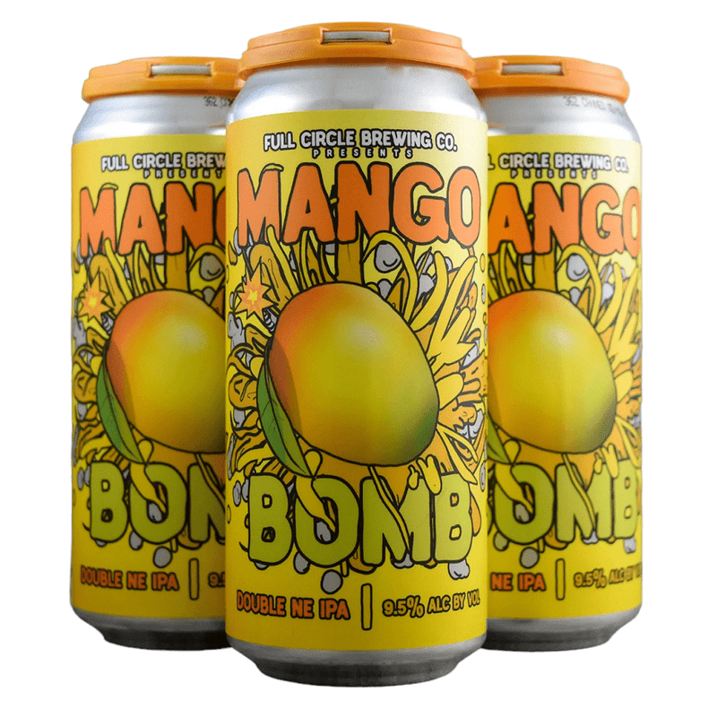 Full Circle Brewing Co. Mango Bomb Double NE IPA Beer 4-Pack - ForWhiskeyLovers.com
