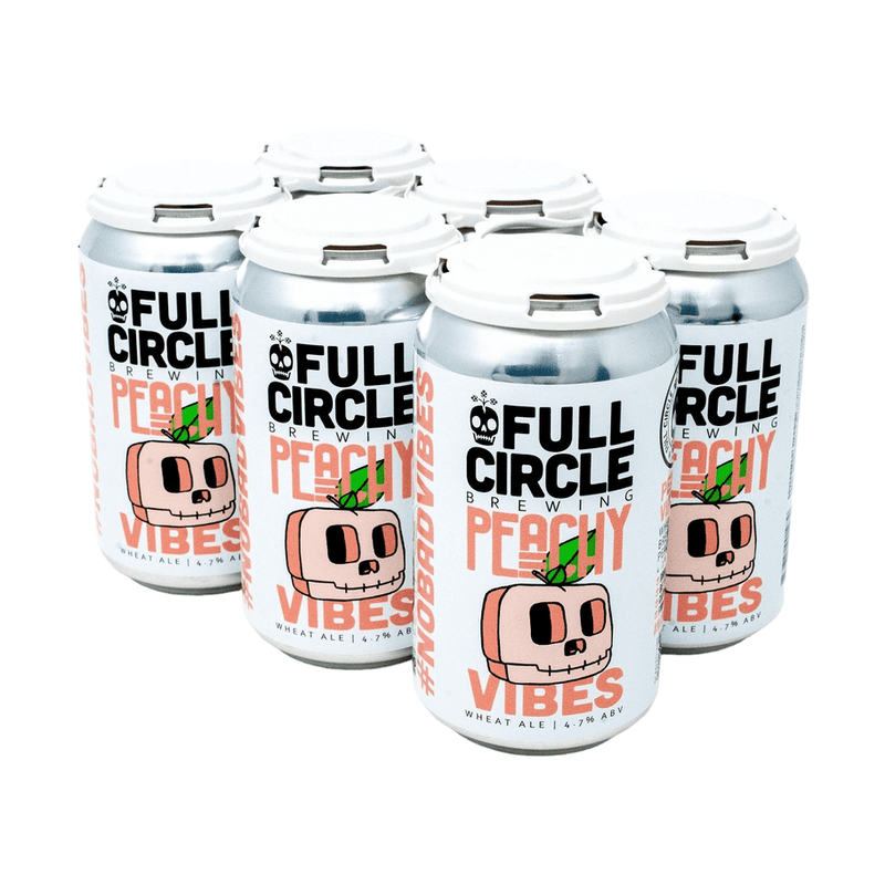 Full Circle Brewing Co. 'Peachy Vibes' Wheat Ale Beer 6-Pack - ForWhiskeyLovers.com