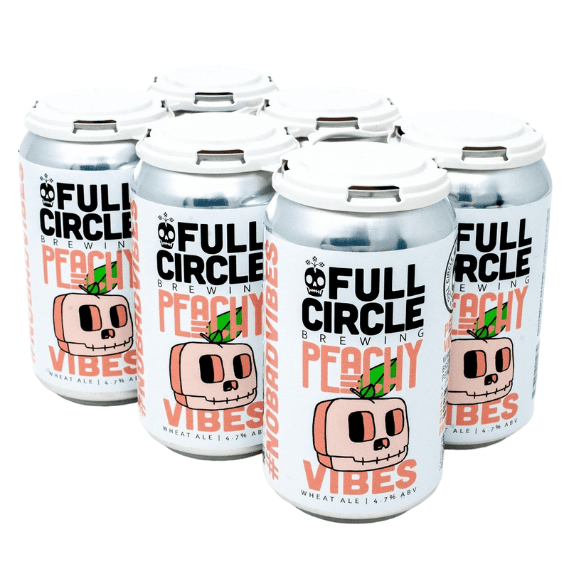 Full Circle Brewing Co. 'Peachy Vibes' Wheat Ale Beer 6-Pack - ForWhiskeyLovers.com
