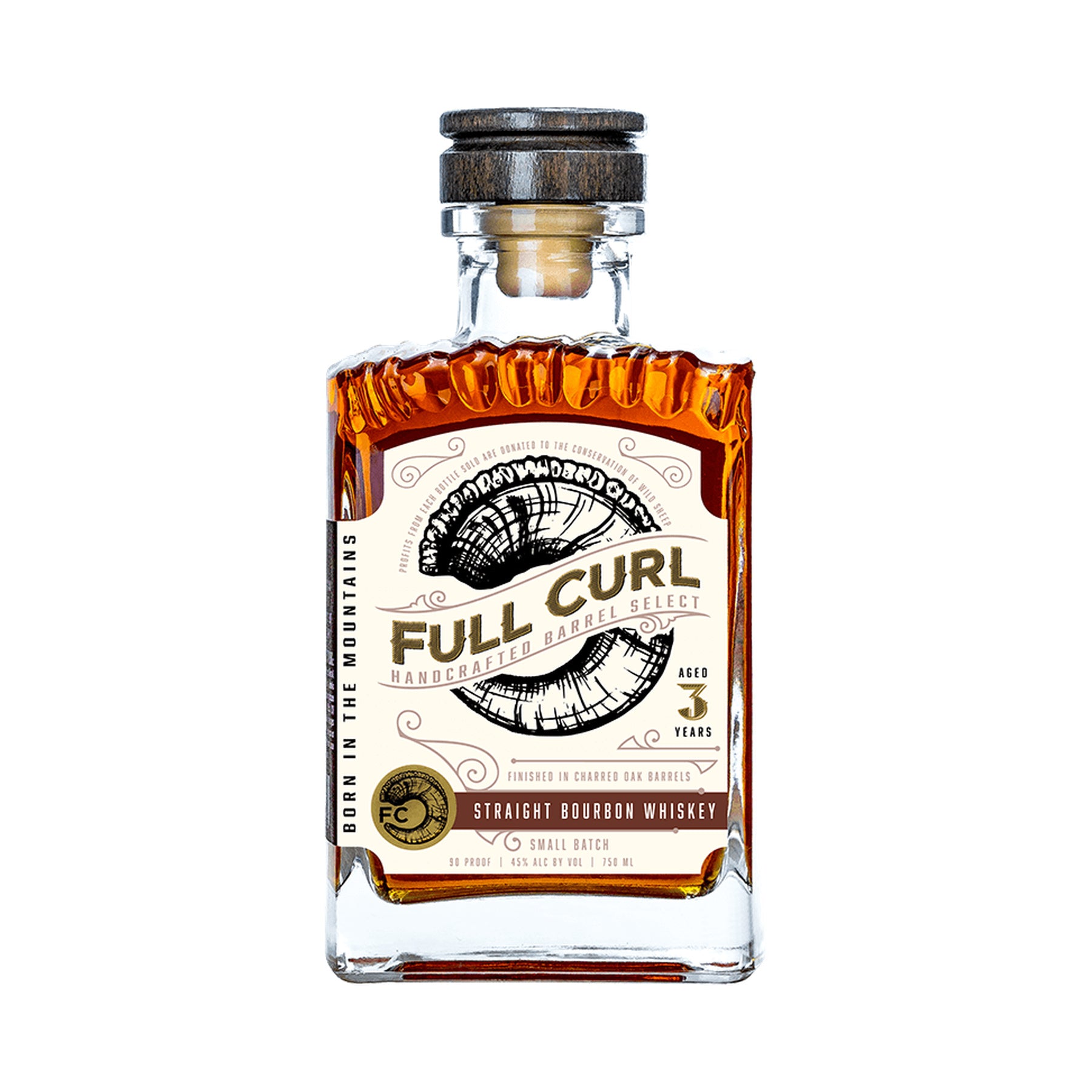 Full Curl Straight Bourbon Whiskey Small Batch 3 Year 750ml - ForWhiskeyLovers.com