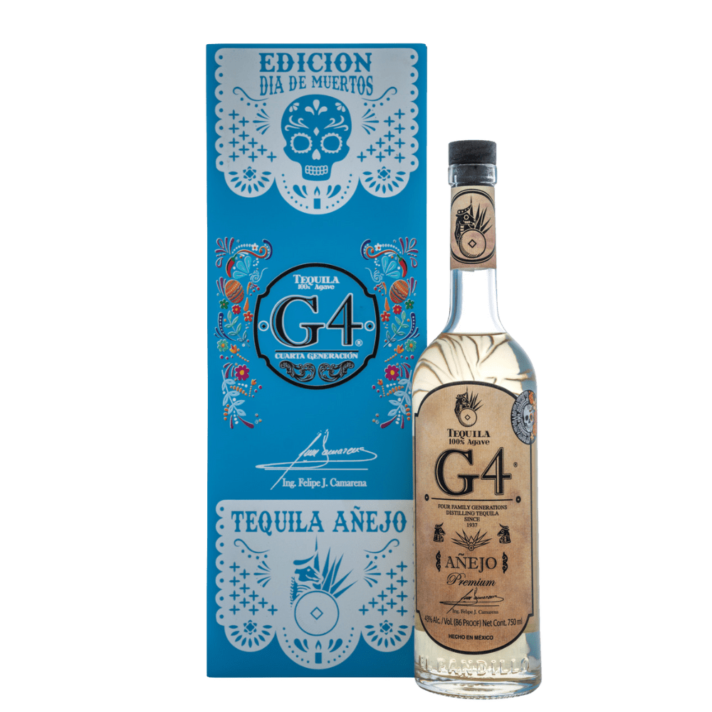 G4 Día de Muertos Añejo Tequila Blue Box - LoveScotch.com