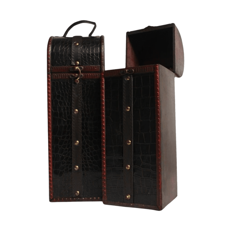 Gift Box - Wooden Alligator Leather Belted - ForWhiskeyLovers.com