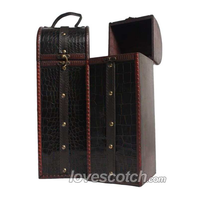 Gift Box - Wooden Alligator Leather Belted - ForWhiskeyLovers.com