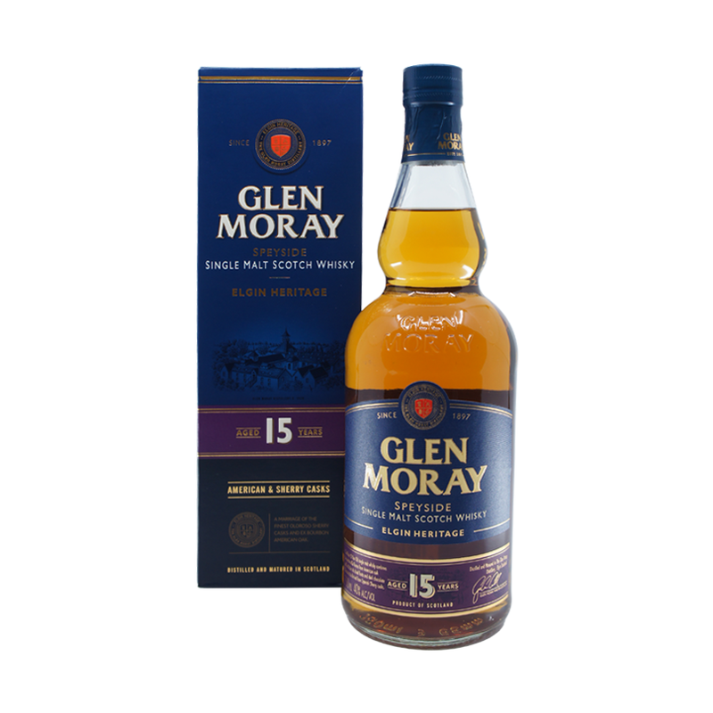Glen Moray 15 Year Old Heritage Speyside Single Malt Scotch Whisky - ForWhiskeyLovers.com