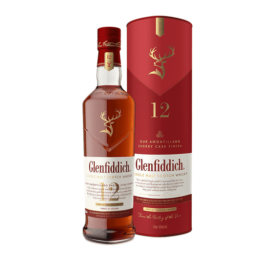 Glenfiddich 12 Year Old Sherry Cask Single Malt Scotch Whisky Gift Box - ForWhiskeyLovers.com