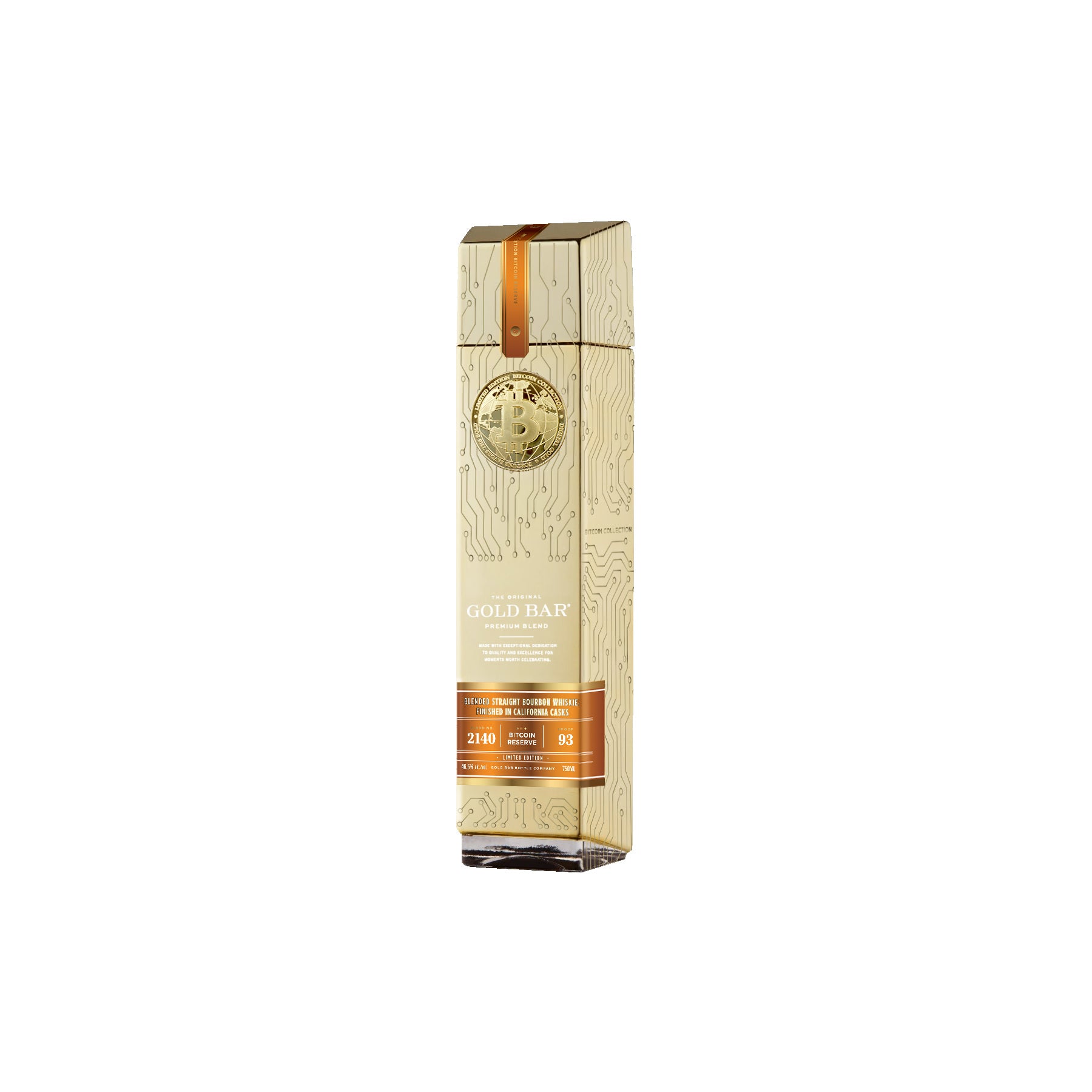 Gold Bar Bitcoin Reserve Limited Edition Bourbon Finished in California Casks 750ml - ForWhiskeyLovers.com