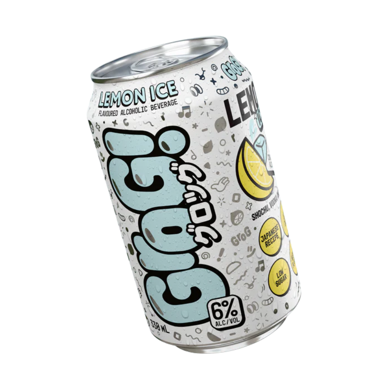 Grog Hard Soda Lemon & Mandarin Mixed 8 Pack Cans - ForWhiskeyLovers.com