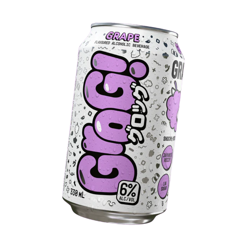 Grog Hard Soda Peach & Grape Mixed 8 Pack Cans - ForWhiskeyLovers.com