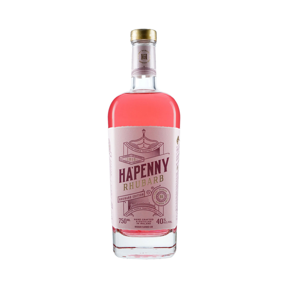 Ha'Penny Rhubarb Gin 750ml - ForWhiskeyLovers.com