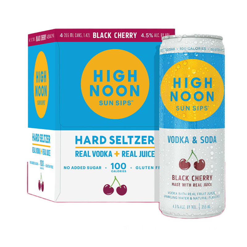 High Noon Black Cherry Hard Seltzer 4-Pack - ForWhiskeyLovers.com